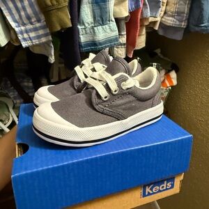 Keds Charcoal Canvas Sneakers with White Accents